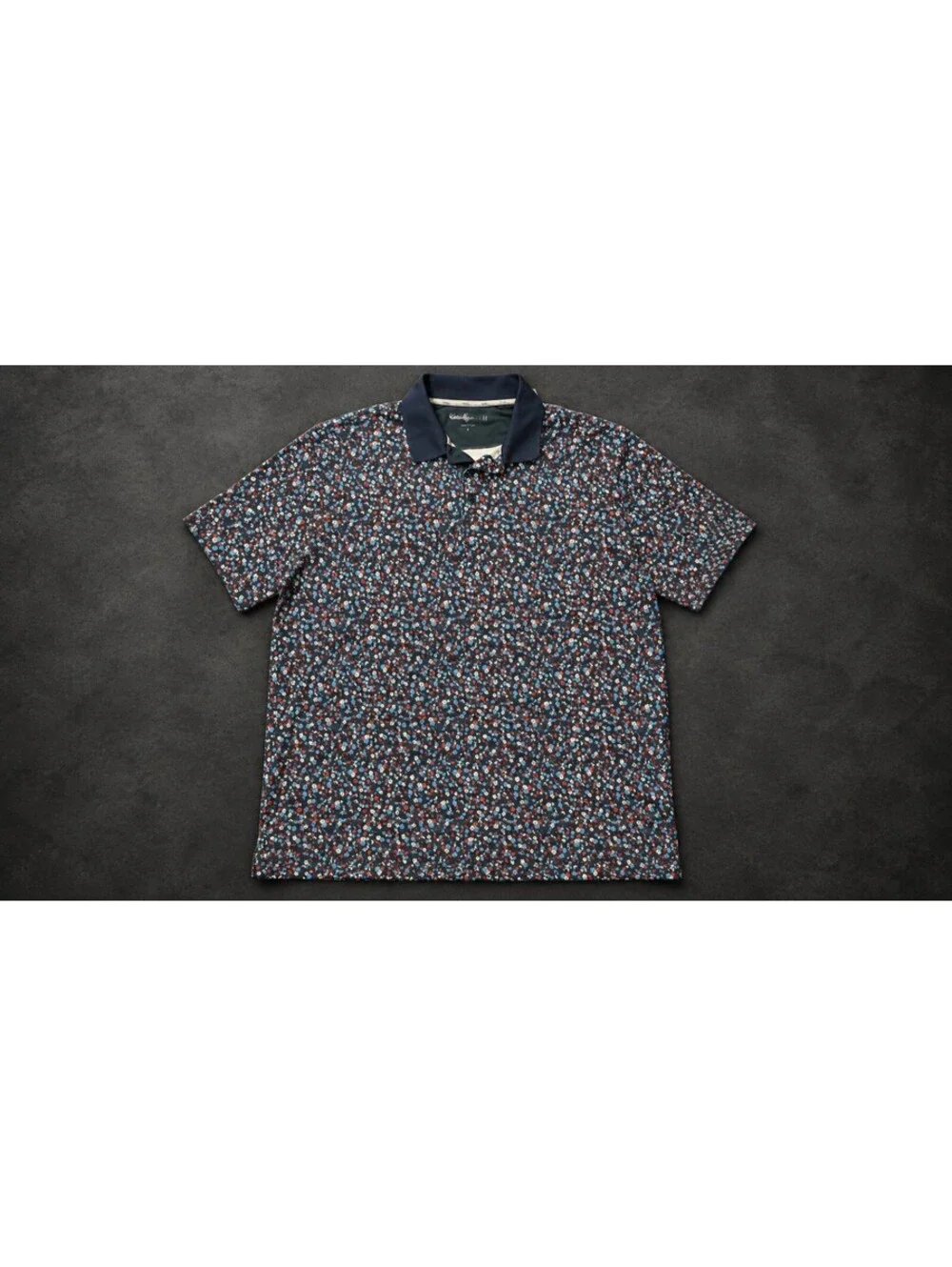 Walter Hagen Performance 11 Men's L Navy Floral Golf Polo Stretch